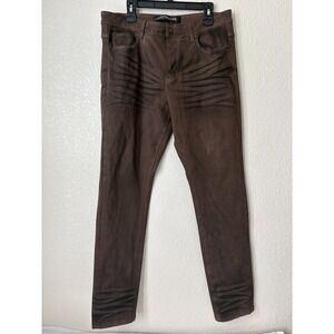 Valabasas Jeans 38  Mens Brown Skinny Jeans with Rivets Streetwear